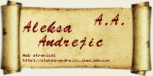 Aleksa Andrejić vizit kartica